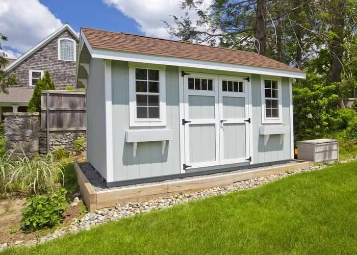 10x20 Shed Plans - DIY Saltbox Roof Storage Shed Backyard Garden Barn Building