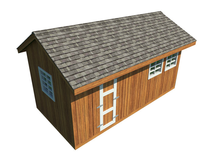 10x20 Shed Plans Pdf -  DIY Project - Gable Roof Design Backyard Utility House 10' x 20'