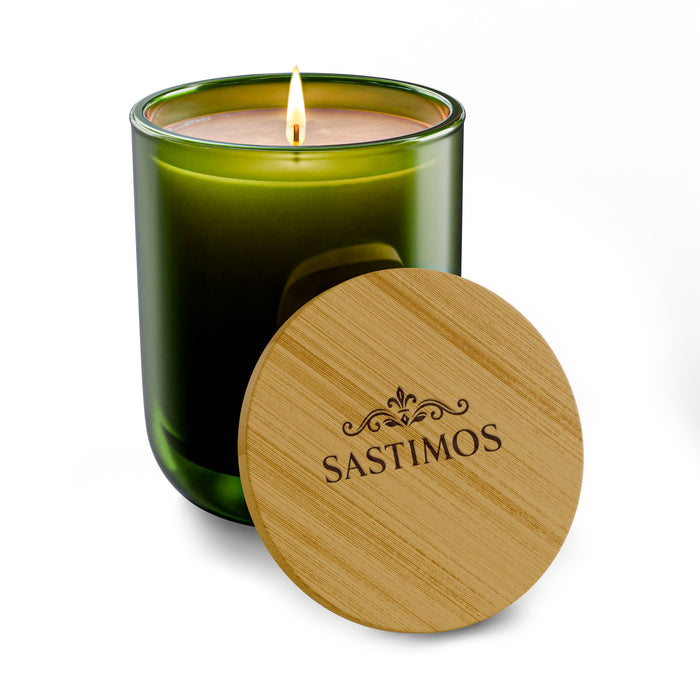 14oz Luxury Aromatherapy Candle - Engraved Bamboo Lid Scented Soy Candle