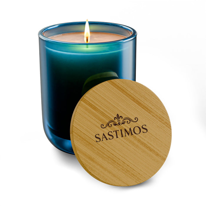 14oz Luxury Aromatherapy Candle - Engraved Bamboo Lid Scented Soy Candle