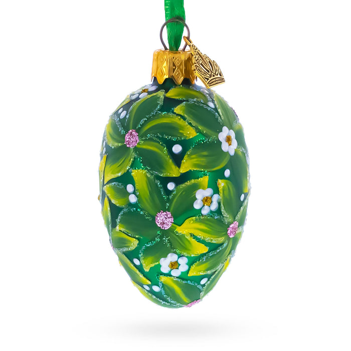 1911 The Bay Tree Mini Glass Egg Ornament 2.9 Inches