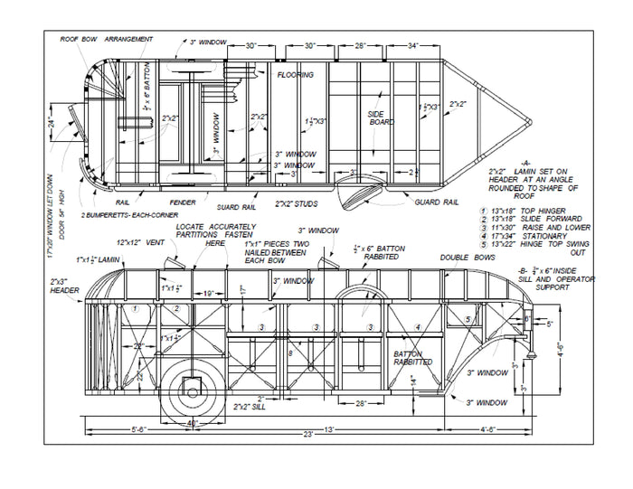 23' Gooseneck Camper Fifth Wheel Trailers DIY Plans Camping RV Caravan 5th Wheel Build Your Own