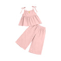 3.19 GSPO2302 Preorder Pink Strap Top Straight Pants Girls Summer Clothes Set
