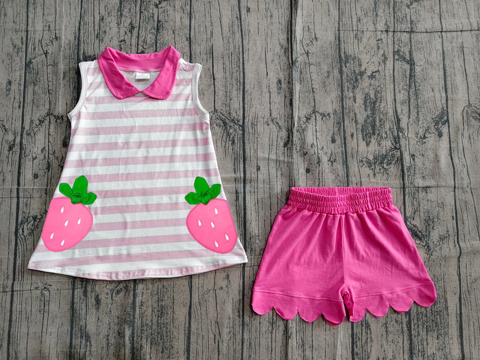 3.23 Baby Girls strawberry shorts outfit preorder