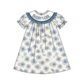 3.23 Daddy's Girl Blue Flowers Short Sleeve Dress Preorder
