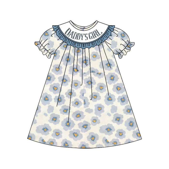 3.23 Daddy's Girl Blue Flowers Short Sleeve Dress Preorder