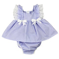 3.23 Girls Violet Ruffle Sleeve Bubble Romper Preorder
