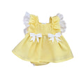 3.23 Girls Yellow Ruffle Sleeve Bubble Romper Preorder