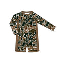 3.23  S0769 Brown Camo Long Sleeve One-piece Swimsuit Preorder