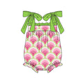 3.28 Watermelon Print Baby Girl Romper – Bow Strap Sleeveless Ruffle Summer Outfit Preorder
