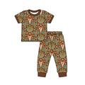 4.15 GSPO2316 Preorder Skull Cactus Print Kids Pajamas Clothes Set