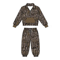 4.18 Green Camo Girl Outfit -Long Sleeve Pullover Top with Jogger Pants Set Preorder