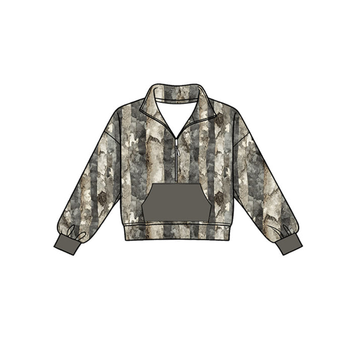 4.18 Grey Camo Girl Long Sleeve Pullover Preorder