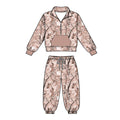 4.18 Pink Camo Girl Outfit -Long Sleeve Pullover Top with Jogger Pants Set Preorder