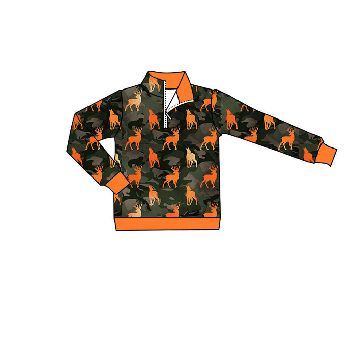 4.18 Toddler Boys Hunting Deer Camo Long Sleeve Pullover Top Preorder