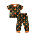 4.18 Toddler Boys Orange Deer Camo Pajama Set Short Sleeve +Pants Set