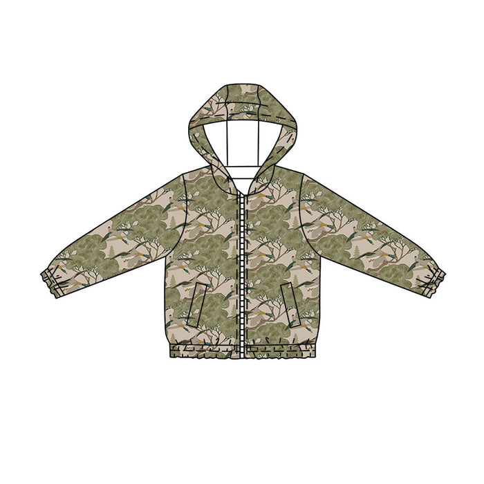 4.21 Boys Duck Print Camo Duck Full Zip Hooded Jacket -  Preorder