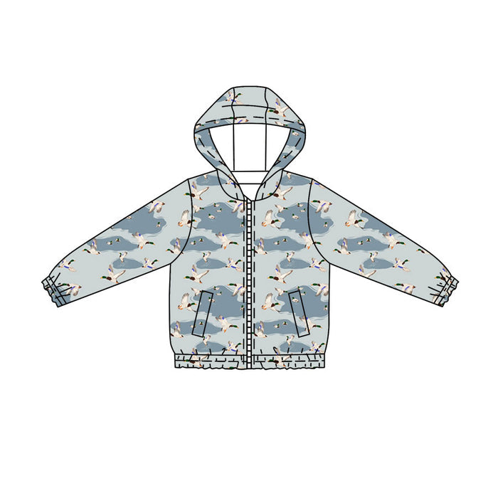 4.21 Boys Duck Print Mallard Duck Full Zip Hooded Jacket -  Preorder
