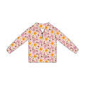4.21 GT1648 Toddler Orange Pink Flowers Zipper Girls Long Sleeve Pullover Top Preorder