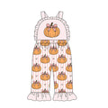 4.21 SR4221 Preorder Pumpkin Stripes Stars Baby Girls Strap Fall Jumpsuits