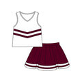 4.21 Toddler Girl Wine & White Cheerleading Outfits  Preorder
