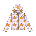 4.23  Kids Girls Purple Bow Pumpkin Zip-up Hooded Preorder