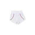 4.23  Kids Girls White Baseball Stitch Shorts Preorder