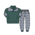 4.27 Boys Blue Mallard Duck Quarter Zip Set - Lake Print Sweatshirt & Jogger Pants Preorder