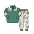 4.27 Boys Marsh Duck Print Outfit - Green Quarter Zip Sweatshirt & Mallard Jogger Pants Preorder