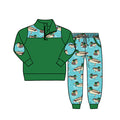 4.27 Boys Teal Mallard Duck Quarter Zip Set - Lake Water Print Sweatshirt & Joggers Preorder