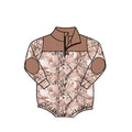 4.27 LR3049 Brown Branch Camo Baby Boys Sweatshirt Zipper Romper Preorder