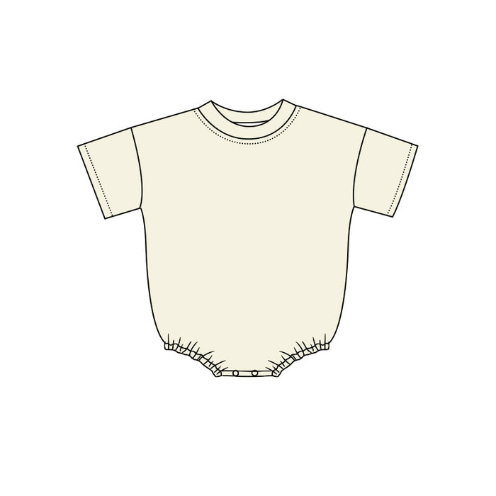 4.29 Baby Girls Boys Short Sleeve Cream Bubble Romper Preorder
