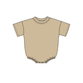 4.29 Baby Girls Boys Short Sleeve Khaki Bubble Romper Preorder