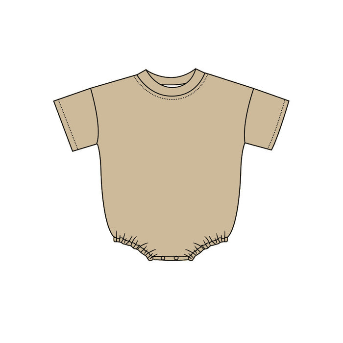 4.29 Baby Girls Boys Short Sleeve Khaki Bubble Romper Preorder