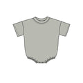 4.29 Baby Girls Boys Short Sleeve Light Grey Bubble Romper Preorder