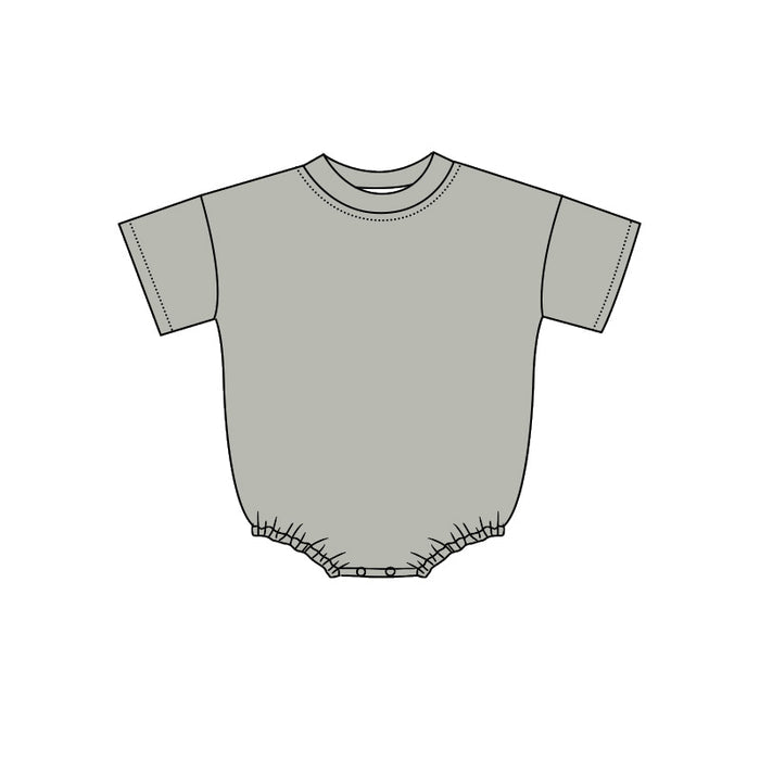 4.29 Baby Girls Boys Short Sleeve Light Grey Bubble Romper Preorder