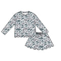 4.29 GLD1616 Grey Camo Long Sleeve Top Skirts Girls Scallop Outfits Preorder