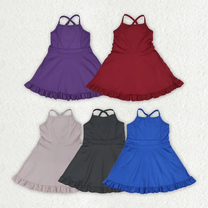 5 Colors Sibling Baby Girls Athletic Active Knee Length Dress