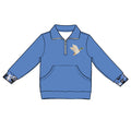5.1  Kids Girls Hunting Duck Blue Quarter-Zip Long Sleeve Pullover Top Preorder