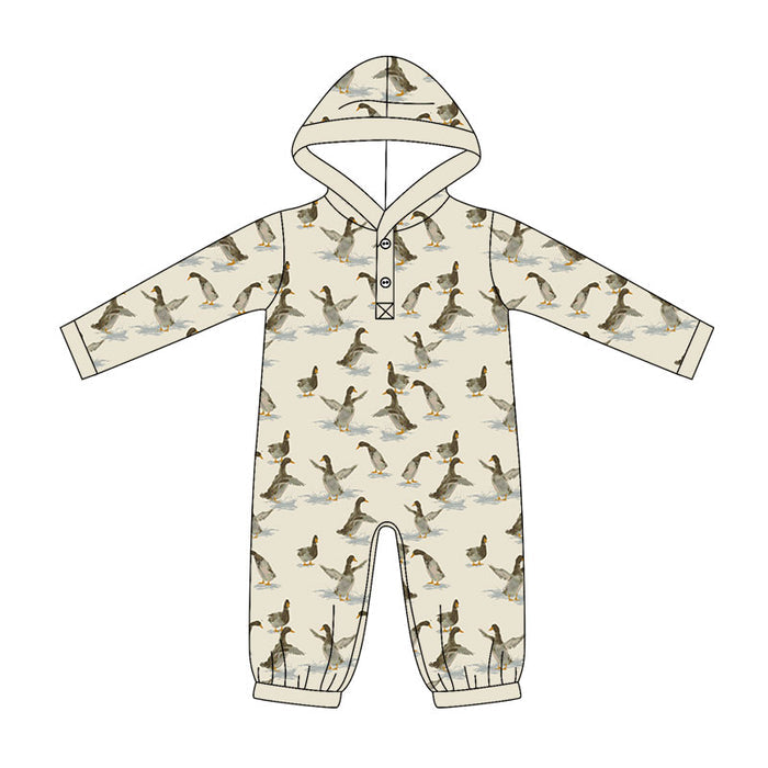 5.11 LR3075 Preorder Duck Print Baby Baby Hoodie Romper