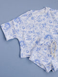 5.11 Toddler Girls Blue Floral Print Short Sleeve Tee & Shorts Set Preorder