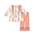 5.29 GLP3407 Baby Girls Bear Pumpkin Long Sleeve Tunic Top With Pants Outfit Preorder