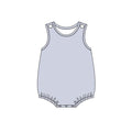 5.6 Baby Boys Light Gray Sleeveless Bubble Romper Preorder