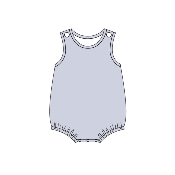 5.6 Baby Boys Light Gray Sleeveless Bubble Romper Preorder