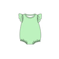 5.6 Baby Girls Mint Green Flutter Sleeve Bubble Romper Preorder