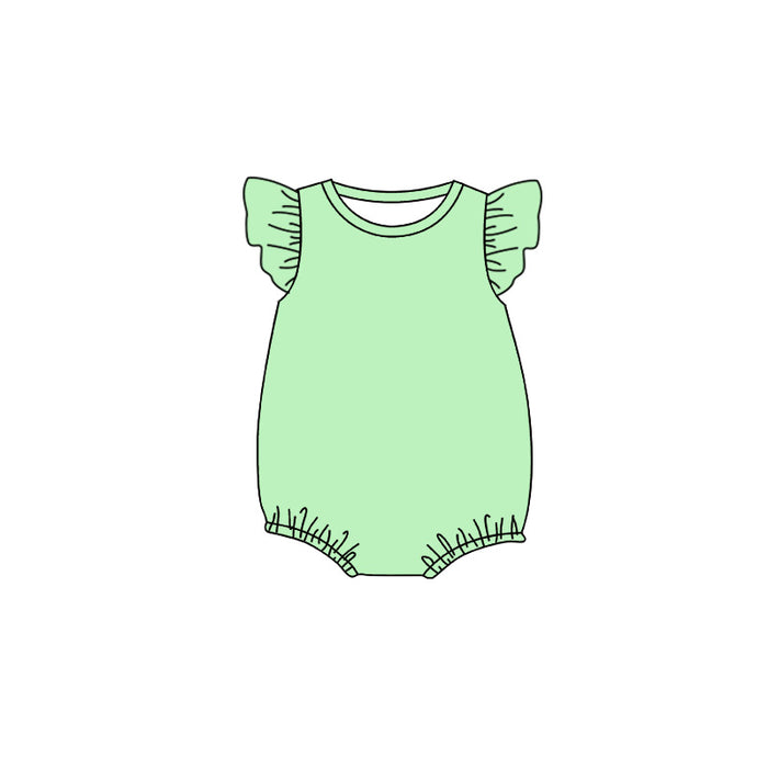 5.6 Baby Girls Mint Green Flutter Sleeve Bubble Romper Preorder