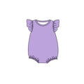 5.6 Baby Girls  Purple Flutter Sleeve Bubble Romper Preorder