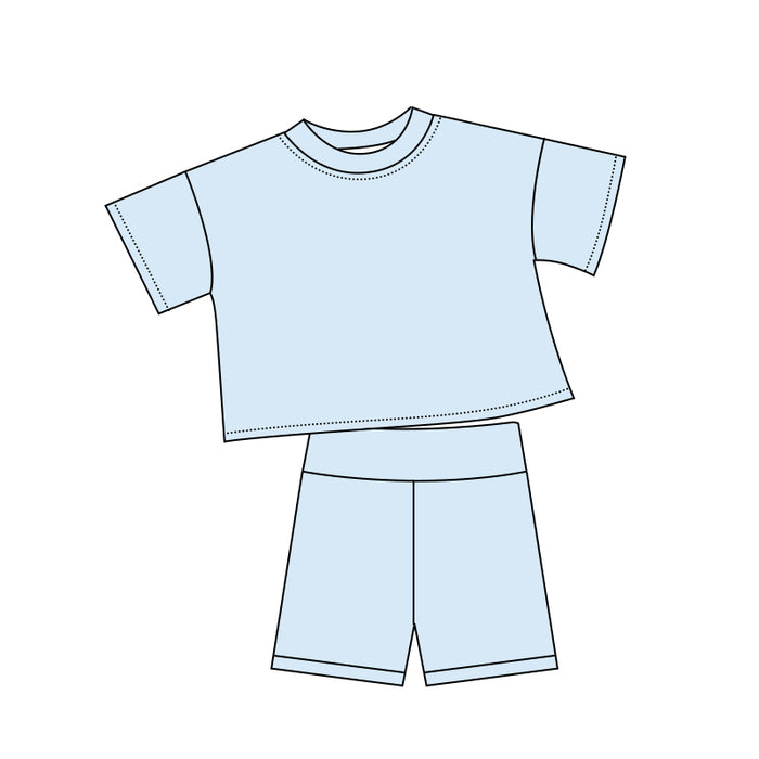 5.6 GSSO3796 Light Blue Baby Girls Summer Clothes Set Preorder