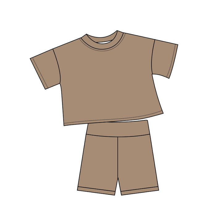 5.6 GSSO3801 Brown Baby Girls Summer Clothes Set Preorder
