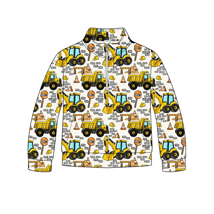5.9 Boys Off-White Long Sleeve Quarter-Zip Pullover Preorder